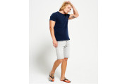 Officer Slim Denim Shorts - grey mist