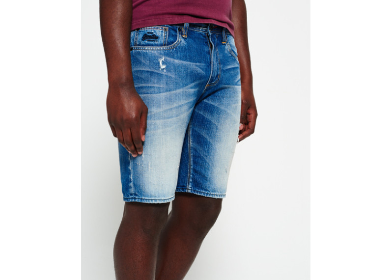 Officer Slim Denim Shorts - quarry used