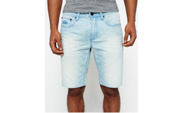 Officer Slim Denim Shorts - ice blue