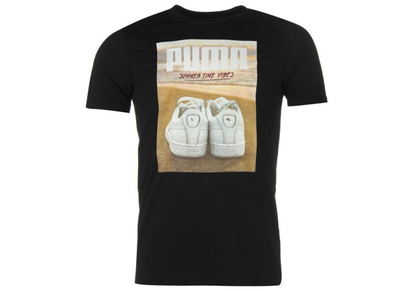 Puma Photo QT T Shirt Mens - Black