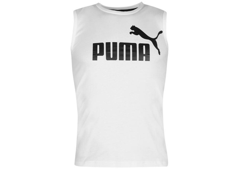 Puma No1 Sleeveless T Shirt Mens - White/Black