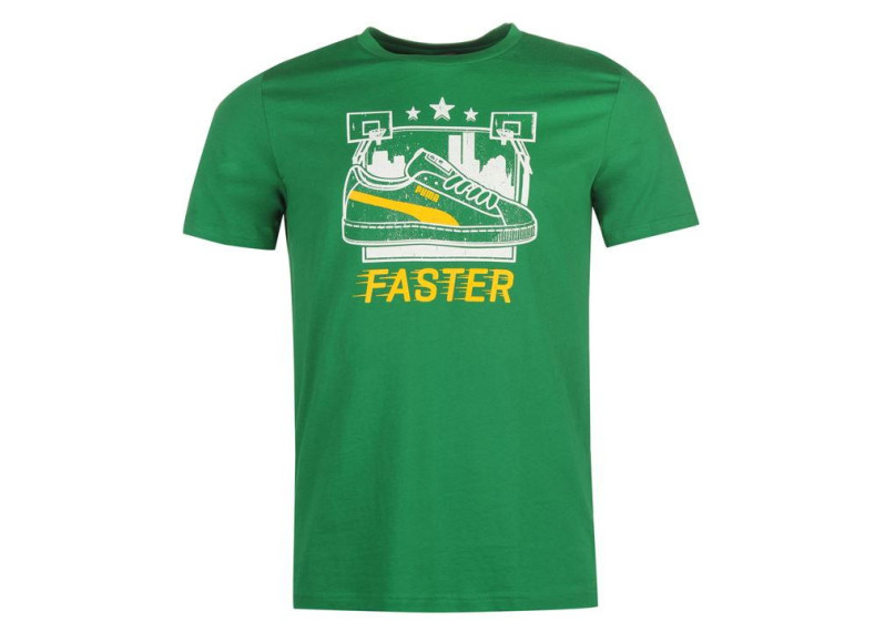 Puma Retro QTT T Shirt Mens - Green