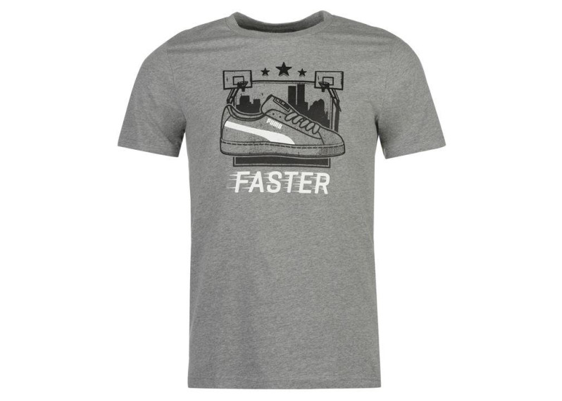 Puma Retro QTT T Shirt Mens - Grey