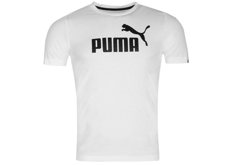 Puma No 1 Logo T Shirt Mens - White/Black