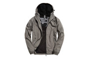 Dual Zip Through Cagoule - light charcoal marl/black