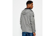 Dual Zip Through Cagoule - light charcoal marl/black