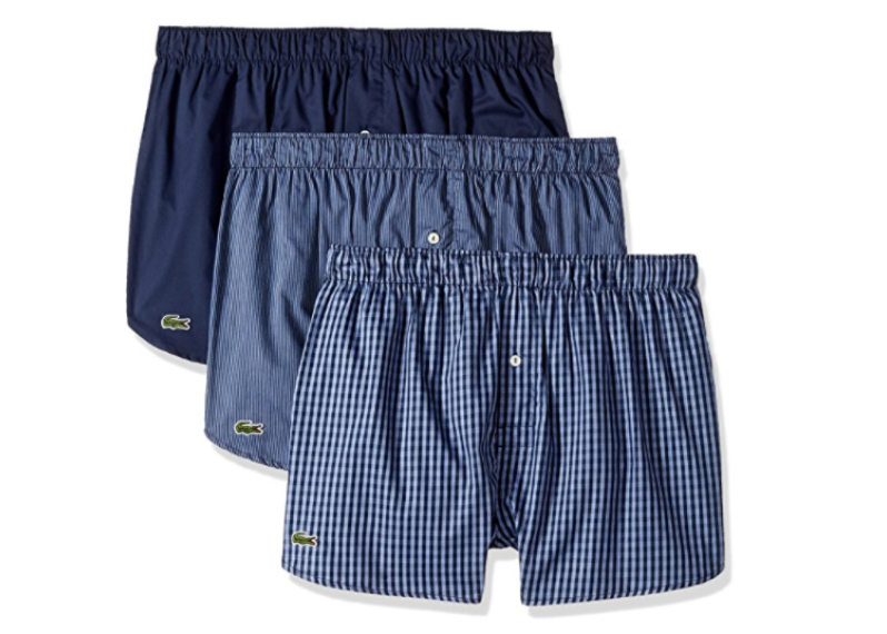 Lacoste Men's 3 Pack Gingham Woven Boxer - Nvyghm/Nvy/Nvst