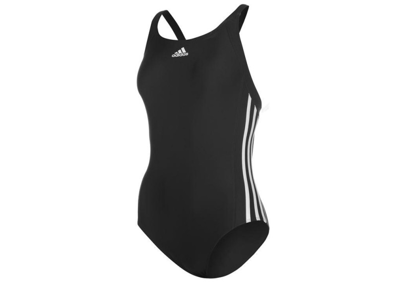 adidas Three Stripe Swimsuit Ladies - Black/White