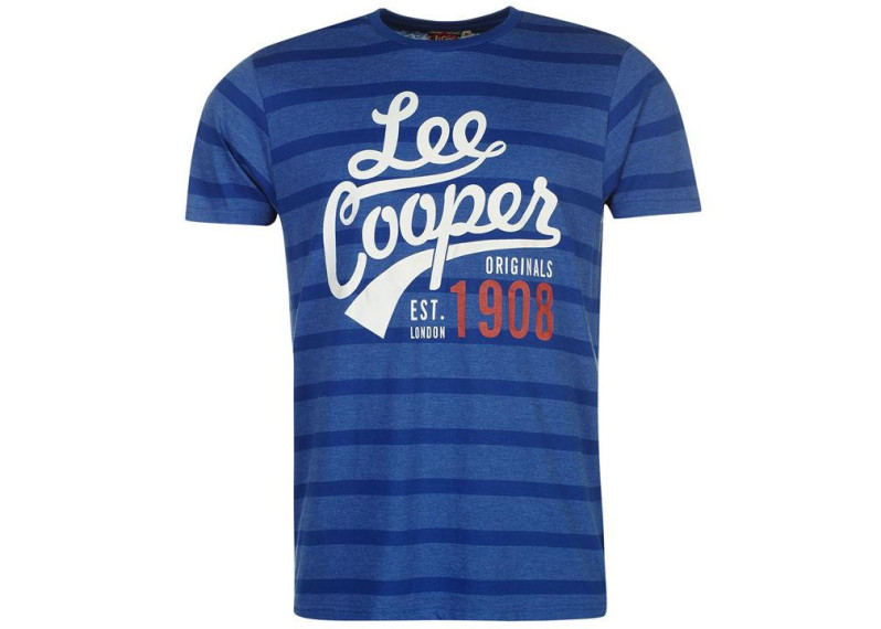 Lee Cooper Yard Crew T Shirt Mens - Royal Blue