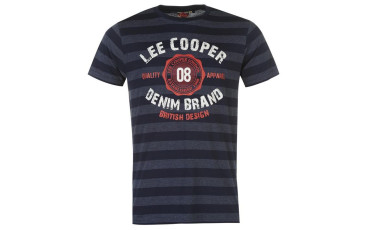 Lee Cooper Yard Crew T Shirt Mens - Navy