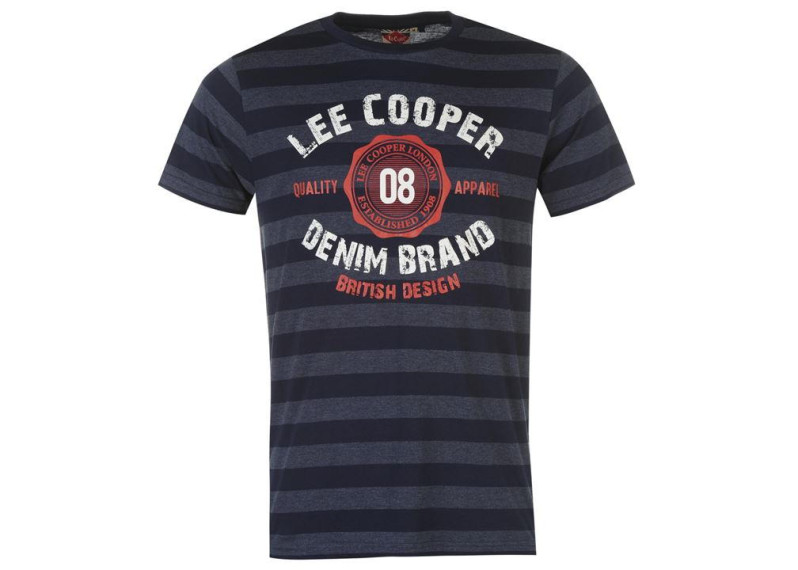 Lee Cooper Yard Crew T Shirt Mens - Navy