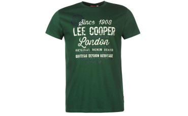 Lee Cooper Logo Vintage T Shirt Mens - Vintage Green