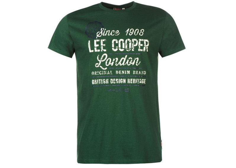 Lee Cooper Logo Vintage T Shirt Mens - Vintage Green