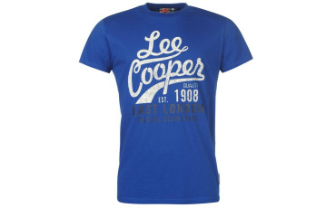 Lee Cooper Logo Vintage T Shirt Mens - Classic Blue