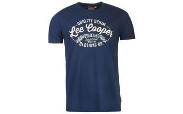 Lee Cooper Logo Vintage T Shirt Mens - Vintage Blue