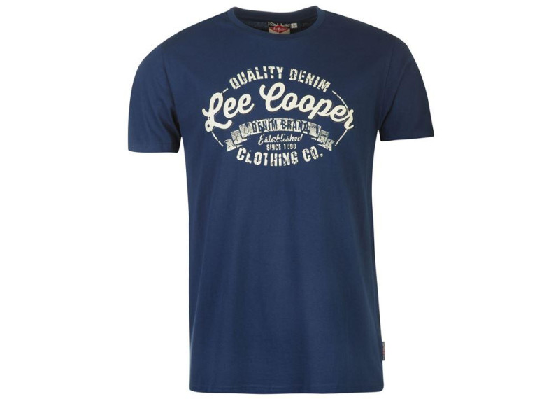 Lee Cooper Logo Vintage T Shirt Mens - Vintage Blue