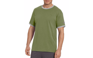 Champion Men's Classic Jersey Ringer Tee - Vineyard Green/Oxford Grey