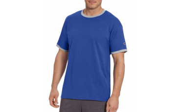 Champion Men's Classic Jersey Ringer Tee - Surf The Web/Oxford Grey