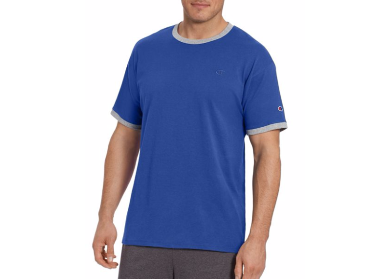 Champion Men's Classic Jersey Ringer Tee - Surf The Web/Oxford Grey