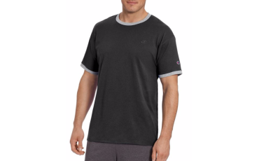 Champion Men's Classic Jersey Ringer Tee - Black/Oxford Grey