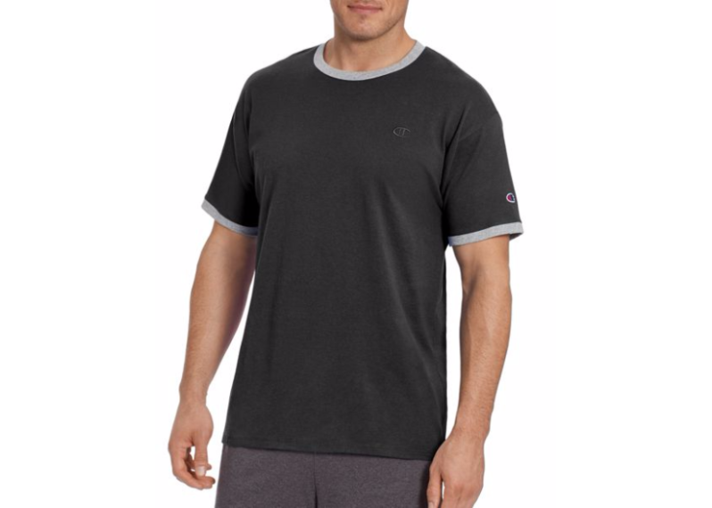 Champion Men's Classic Jersey Ringer Tee - Black/Oxford Grey