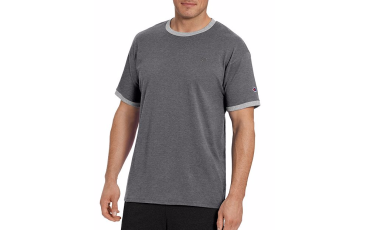 Champion Men's Classic Jersey Ringer Tee - Granite Heather/Oxford Grey