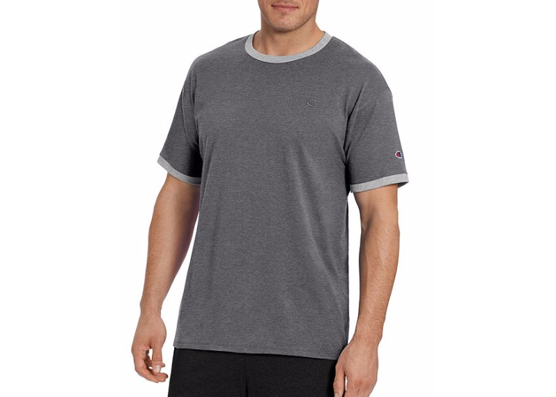 Champion Men's Classic Jersey Ringer Tee - Granite Heather/Oxford Grey