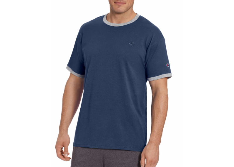 Champion Men's Classic Jersey Ringer Tee - Navy/Oxford Grey