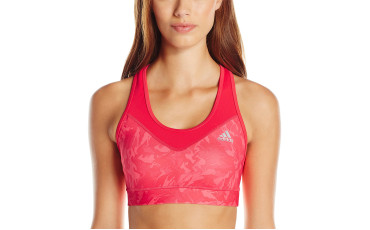 adidas Womens Training Techfit Bra - Shock Red Print