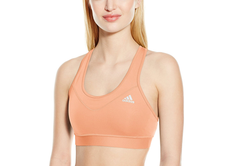 adidas Womens Training Techfit Bra - Sun Glow/Silver Logo