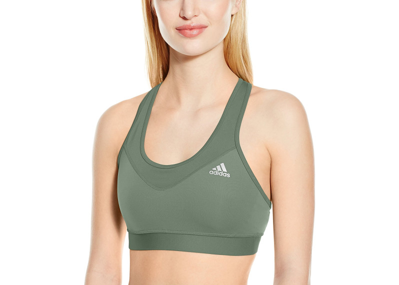 adidas Womens Training Techfit Bra - Trace Green/Matte Silver