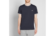 FRED PERRY TWIN TIPPED TEE - Navy