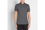 FRED PERRY SLIM FIT TWIN TIPPED POLO - Graphite Marl & Rosewood