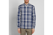 FRED PERRY CHECK SHIRT - Service Blue