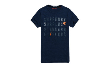 Surplus Goods Longline Graphic T-shirt - abyss blue grit