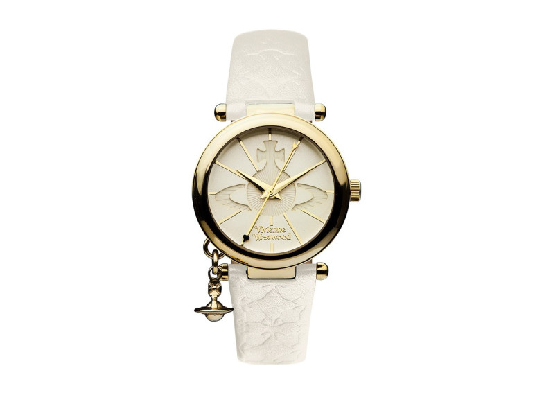 VIVIENNE WESTWOOD WHITE & GOLD ORB WATCH