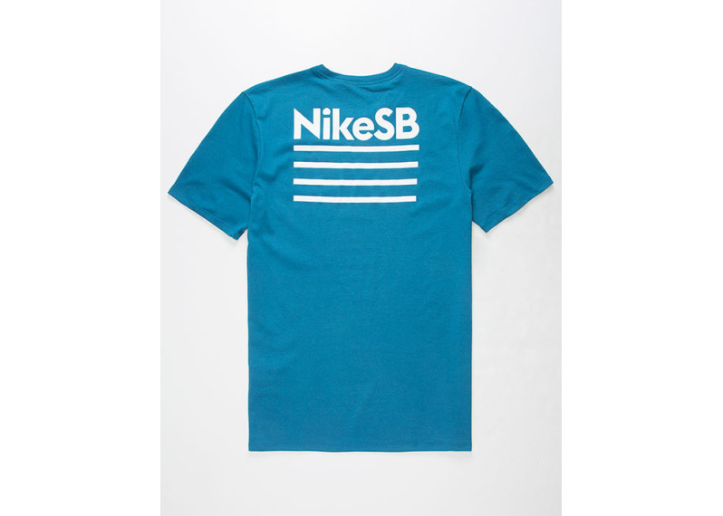 NIKE SB Dri-FIT Stripes Mens T-Shirt - Steel Blue