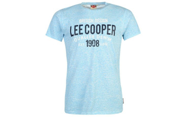 Lee Cooper Logo T Shirt Mens - Light Blue