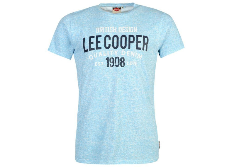 Lee Cooper Logo T Shirt Mens - Light Blue