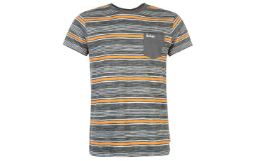 Lee Cooper Pocket T Shirt Mens - Charcoal Stripe