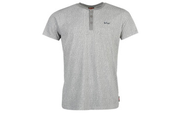 Lee Cooper Grandad T Shirt Mens - Charcoal