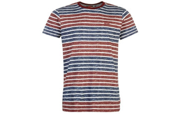 Lee Cooper Small Logo T Shirt Mens - Burg/Nvy Stripe