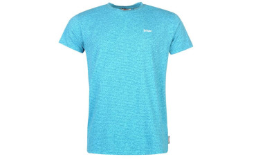 Lee Cooper Small Logo T Shirt Mens - Cyan Blue