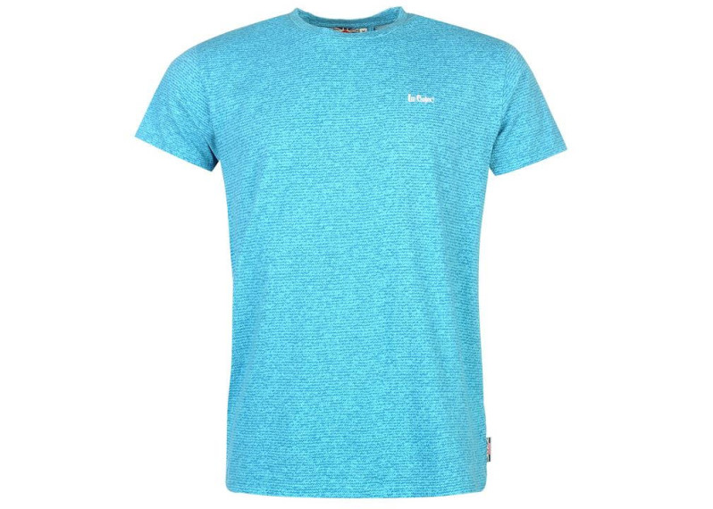 Lee Cooper Small Logo T Shirt Mens - Cyan Blue