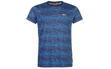 Lee Cooper Small Logo T Shirt Mens - Blue Stripe