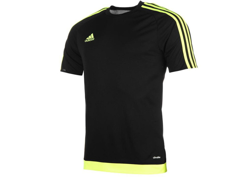 adidas 3 Stripe Estro T Shirt Mens - Black/SolYellow