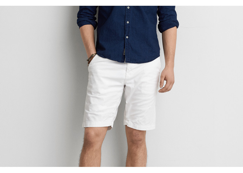 AEO EXTREME FLEX CLASSIC FLAT FRONT SHORT - Cool White