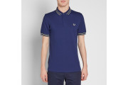 FRED PERRY TRAMLINE TIPPED POLO - French Navy & Yellow