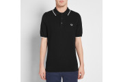 FRED PERRY CHECKERBOARD KNIT POLO - Black