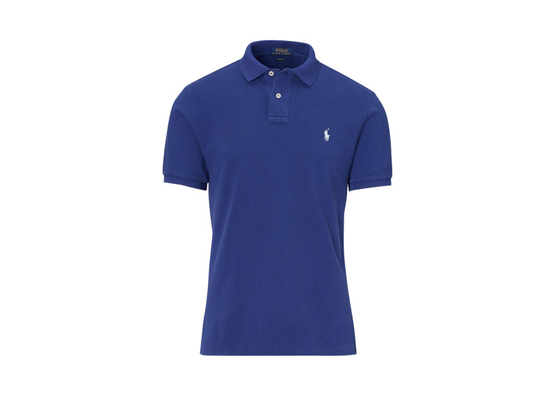 CLASSIC WEATHERED MESH POLO - YALE BLUE